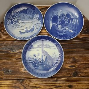 Royal Copenhagen Set of Three Collectible Christmas Plates